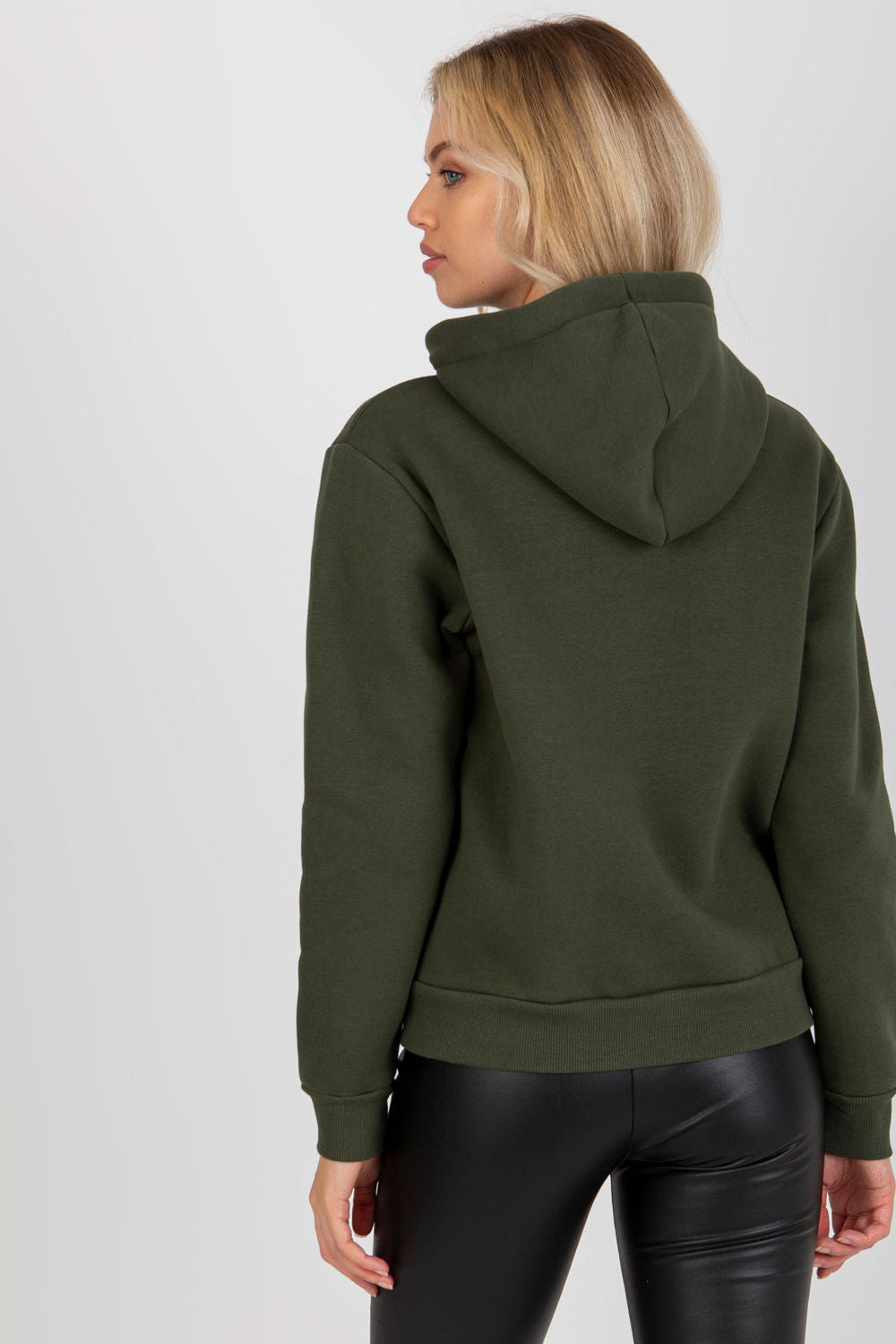 Rue Paris Khaki Hooded Long Sleeve Sweatshirt - view 3