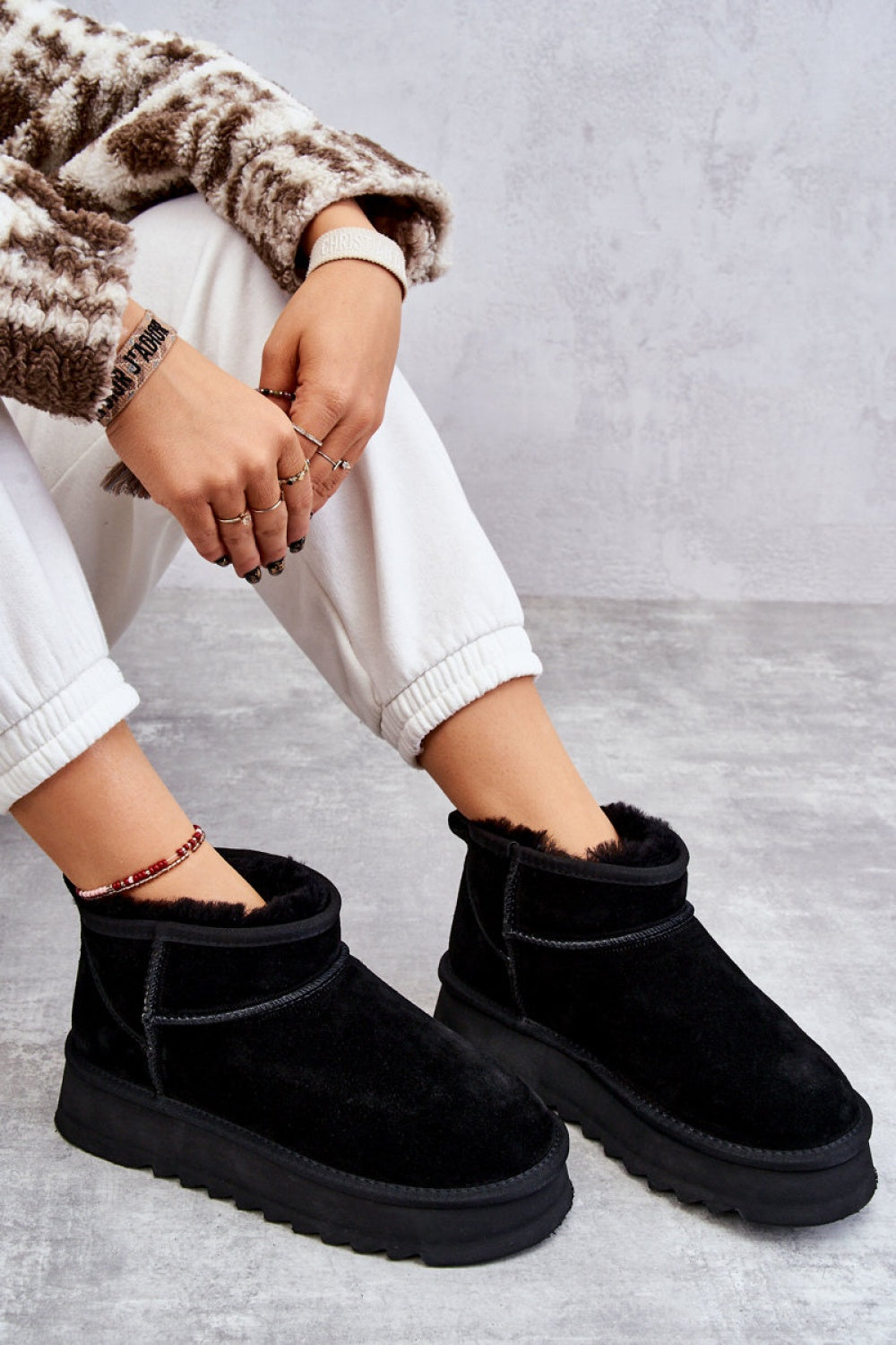 Step In Style Nucca Black Leather Platform Snow Boots - view 3