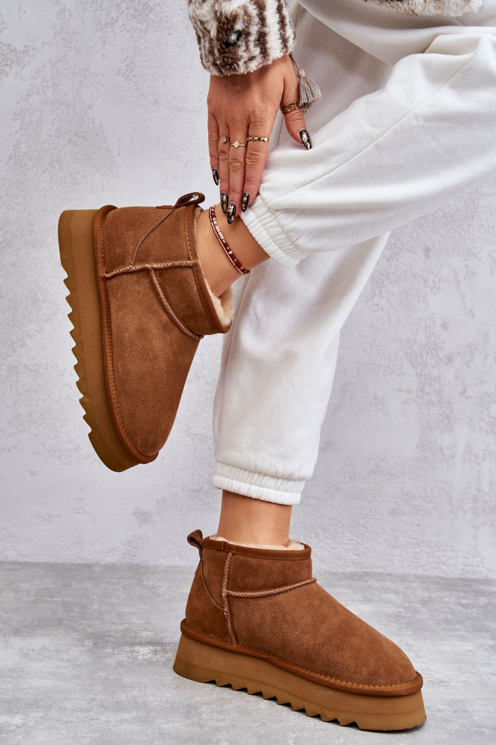 Step In Style Nucca Camel Leather Platform Snow Boots - view 2