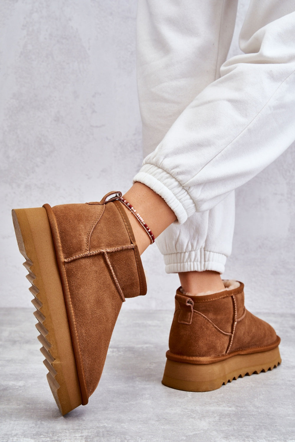 Step In Style Nucca Camel Leather Platform Snow Boots - view 3
