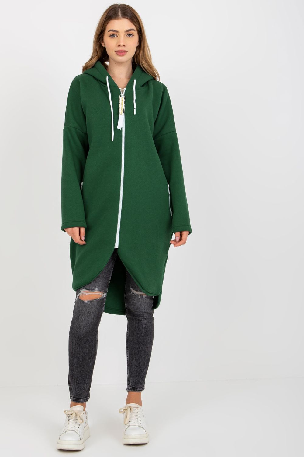 Relevance Dark Green Hooded Long Sleeve Sweatshirt - view 2