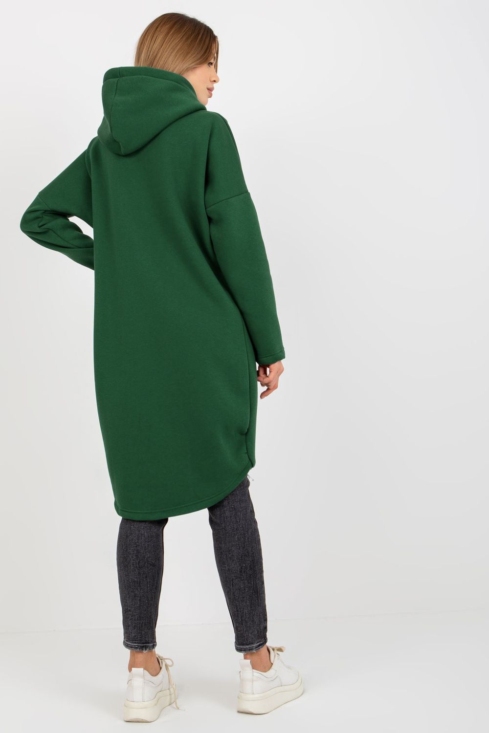 Relevance Dark Green Hooded Long Sleeve Sweatshirt - view 3