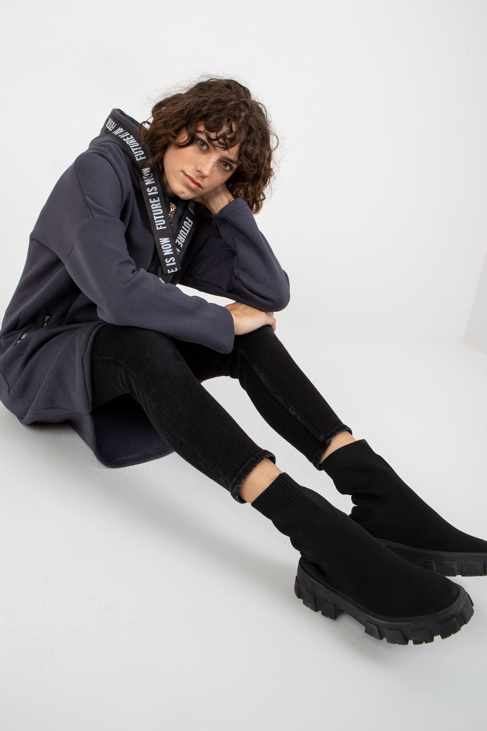 Relevance Graphite Hooded Long Sleeve Sweatshirt - view 2