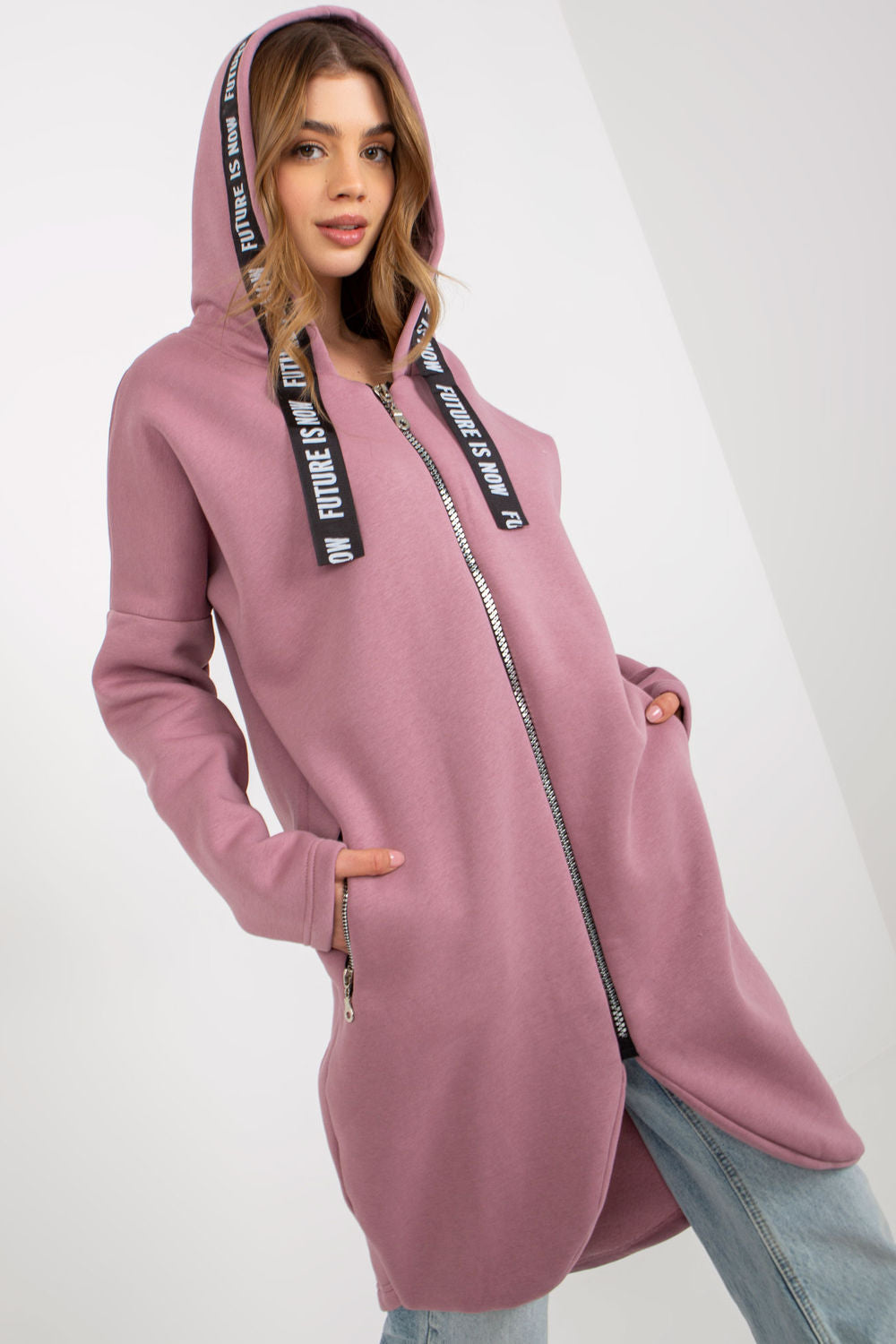 Relevance Dark Pink Hooded Long Sleeve Sweatshirt