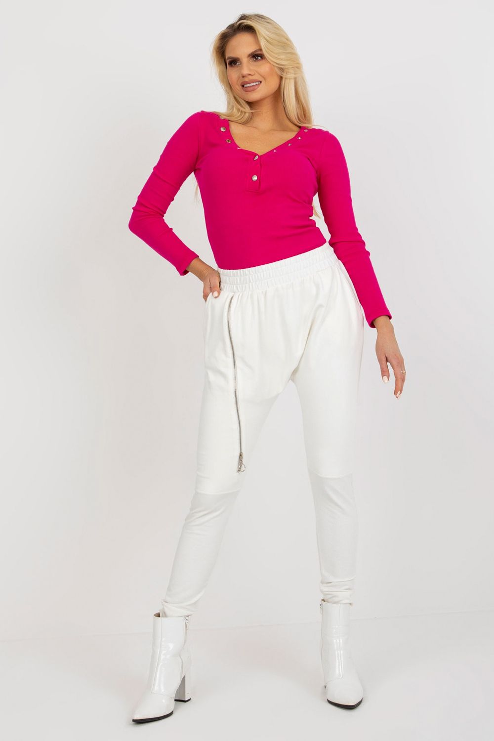 Ex Moda Ecru High Waisted Joggers