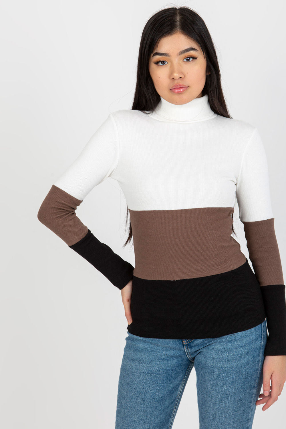 Rue Paris Black Roll Neck Jumper