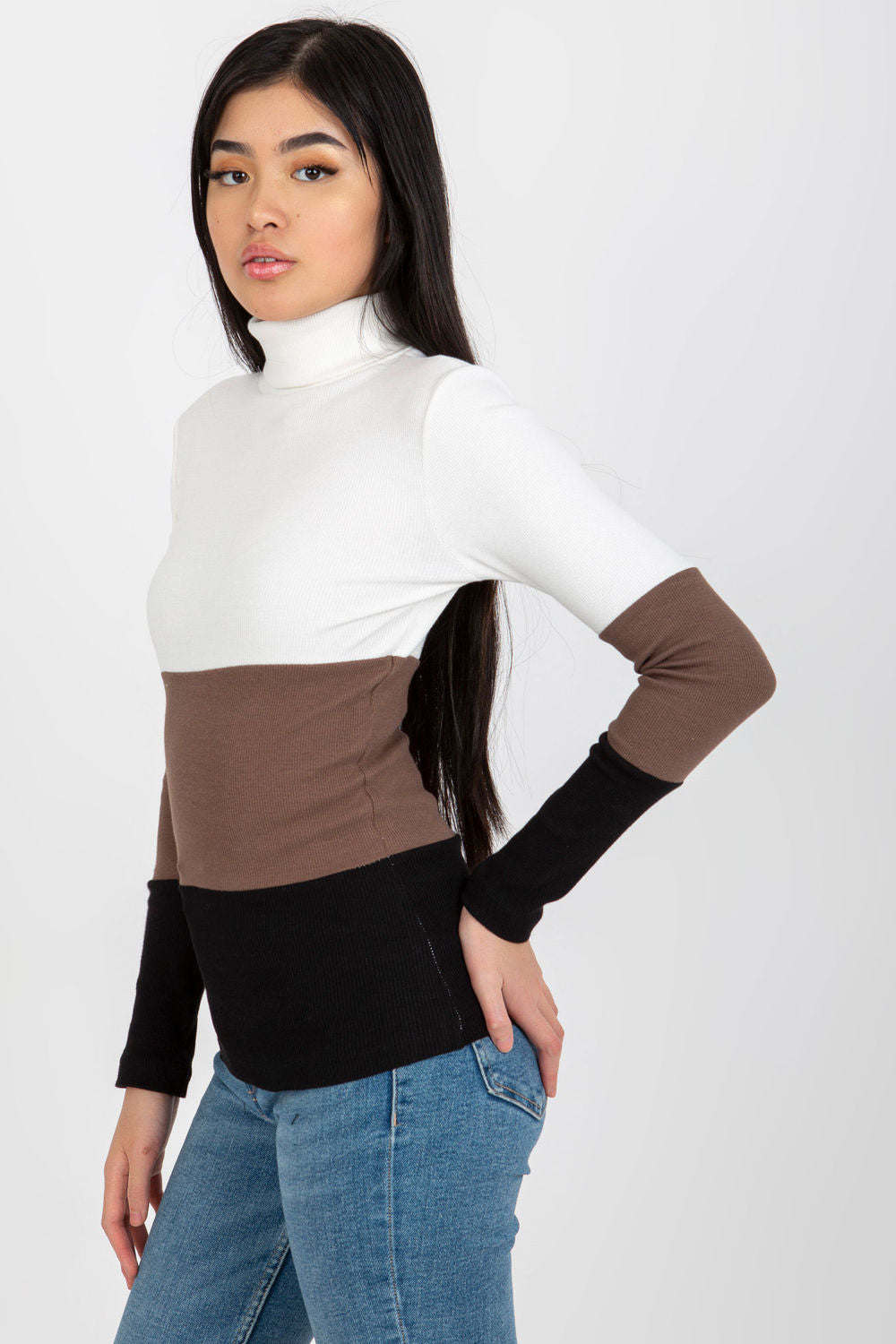 Rue Paris Black Roll Neck Jumper - view 2