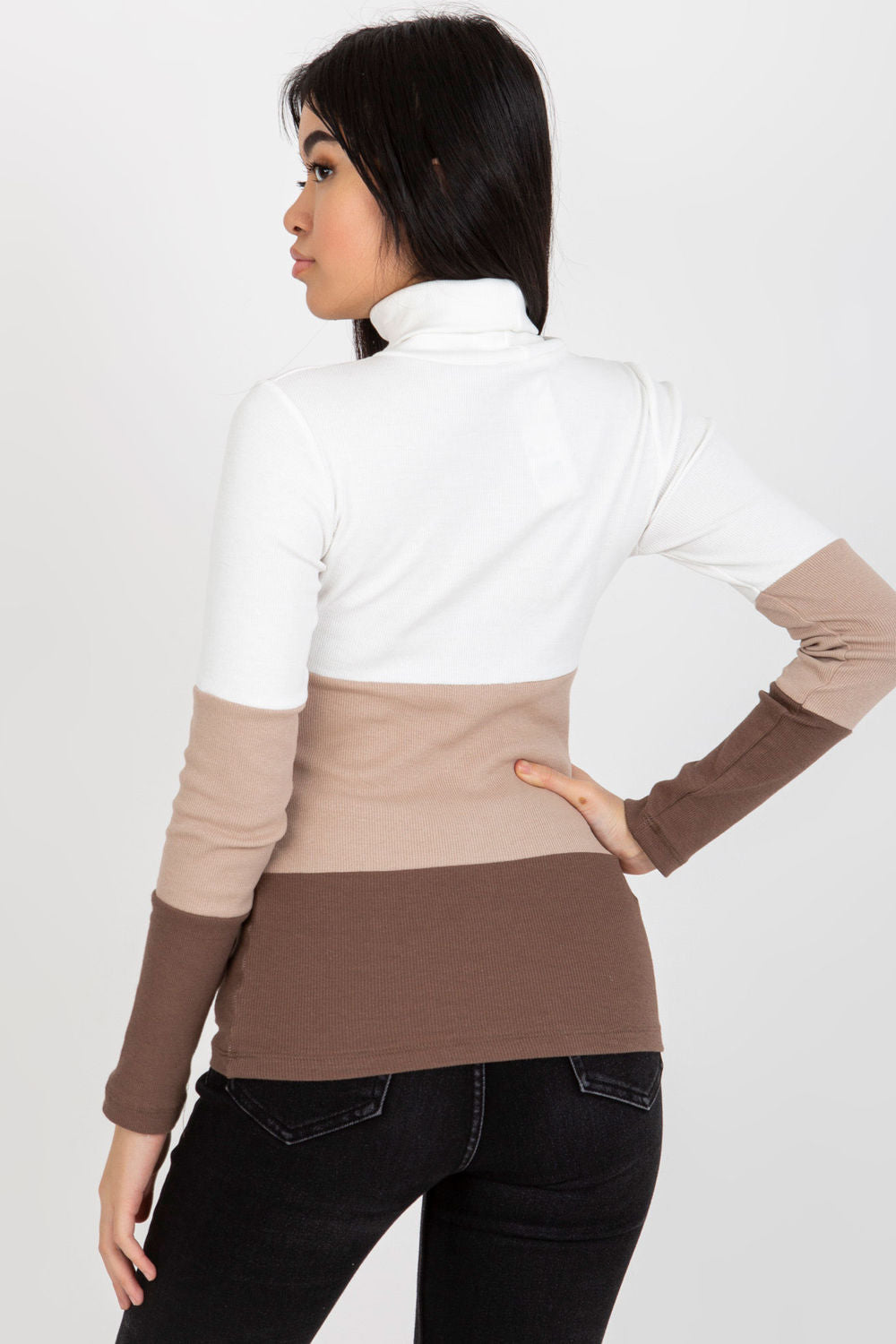 Rue Paris Brown Roll Neck Jumper - view 3