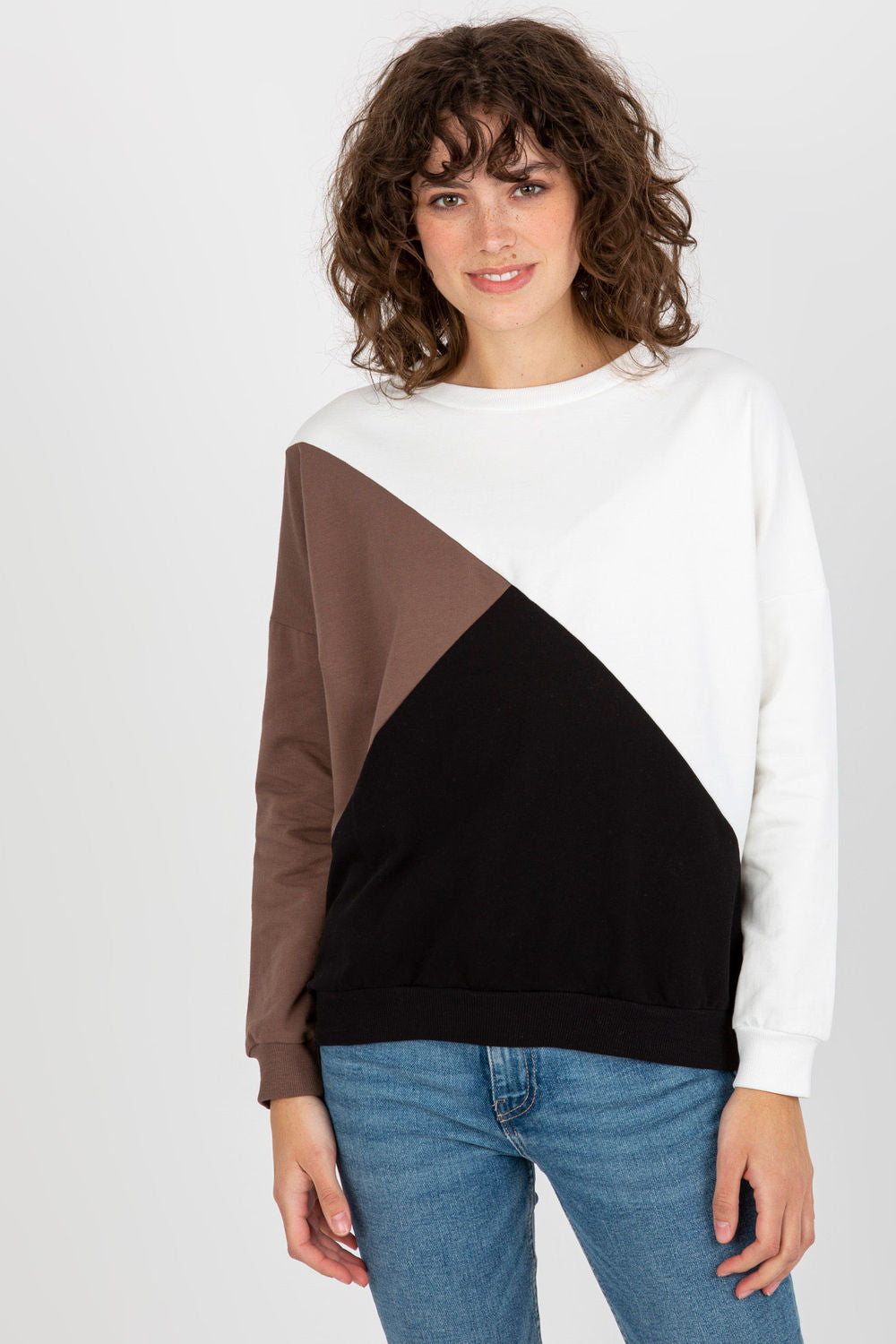 Relevance Black Round Neck Long Sleeve Sweatshirt