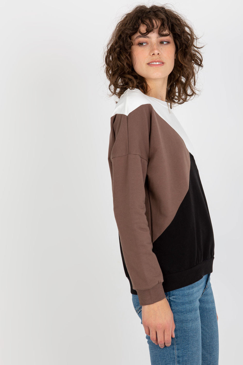 Relevance Black Round Neck Long Sleeve Sweatshirt - view 3