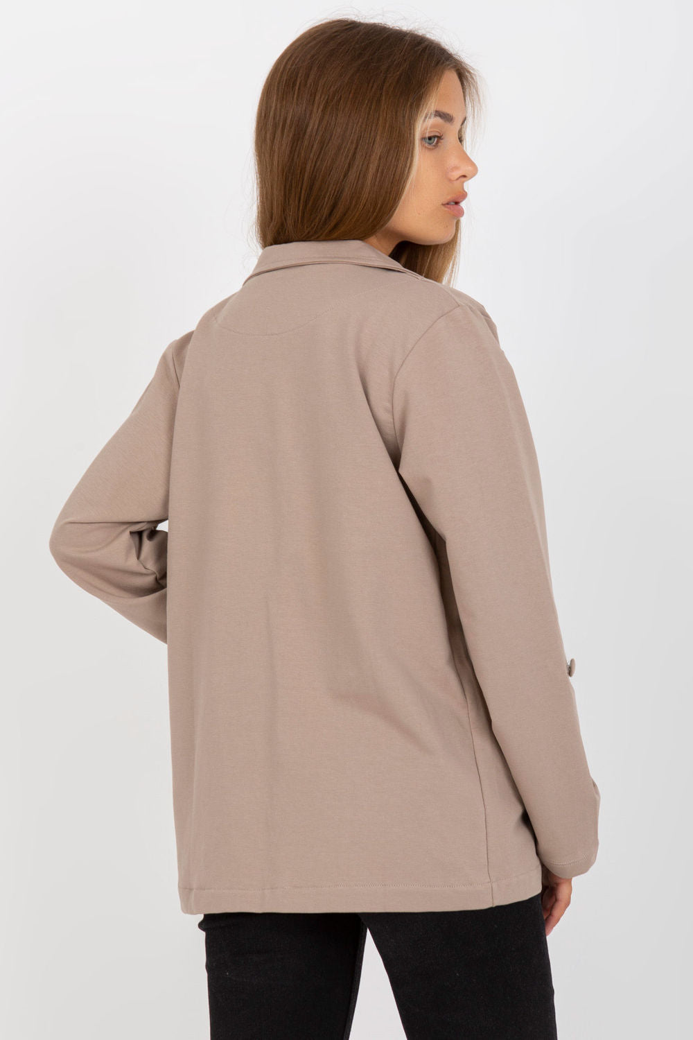Rue Paris Dark Beige Cotton Jacket - view 3