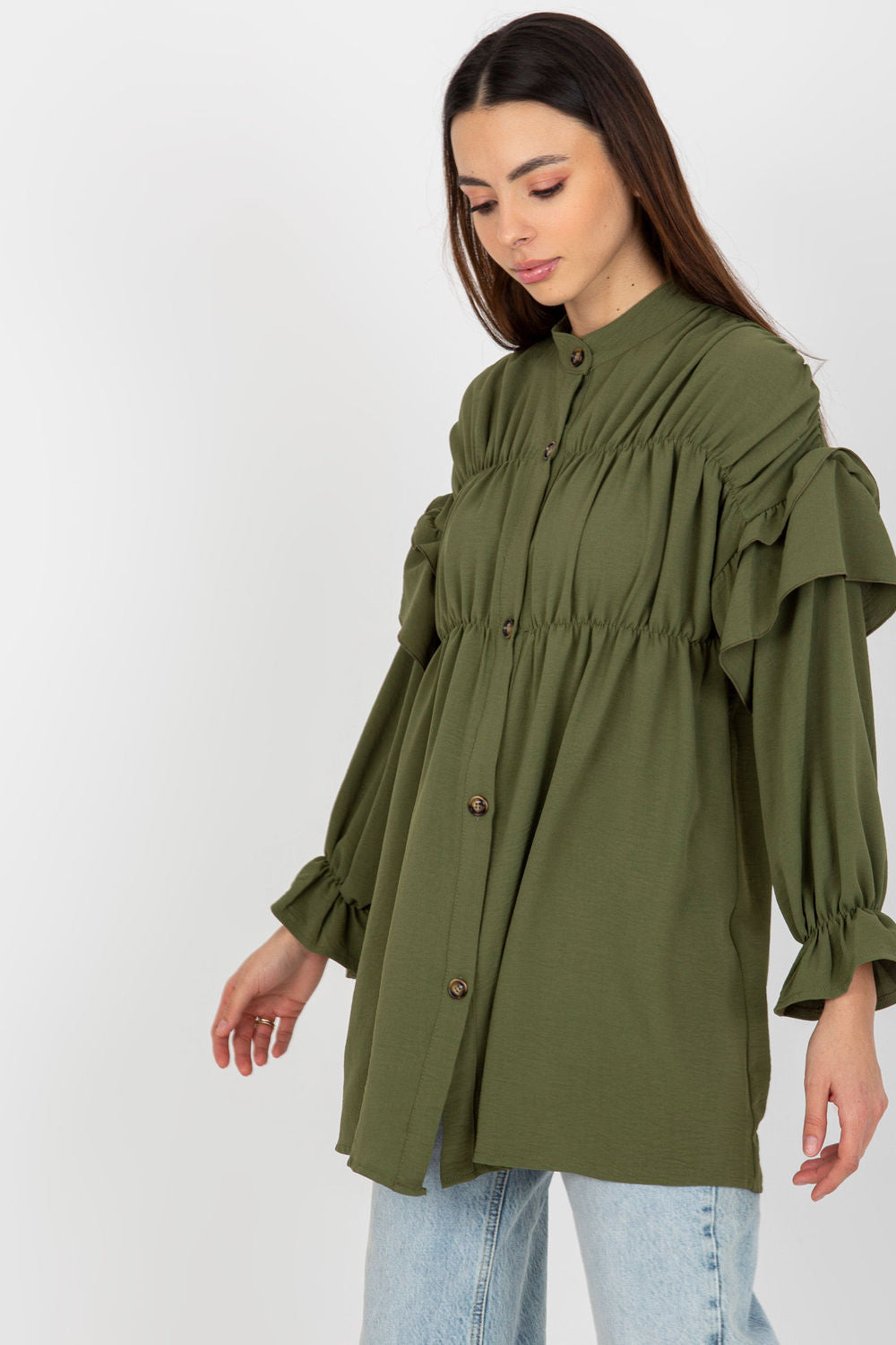 Och Bella Khaki Long Sleeve Top - view 3