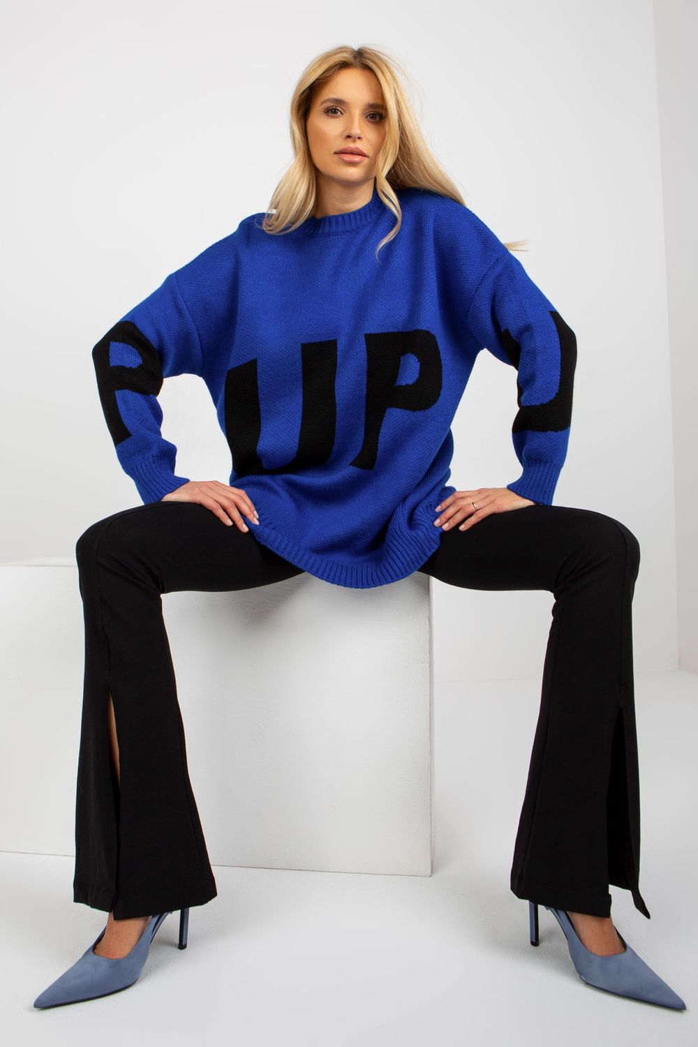 Rue Paris Cobalt Blue Long Sleeve Jumper - view 4