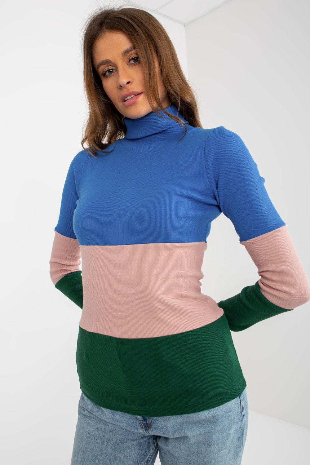 Relevance Dark Blue Long Sleeve Roll Neck Jumper - view 2