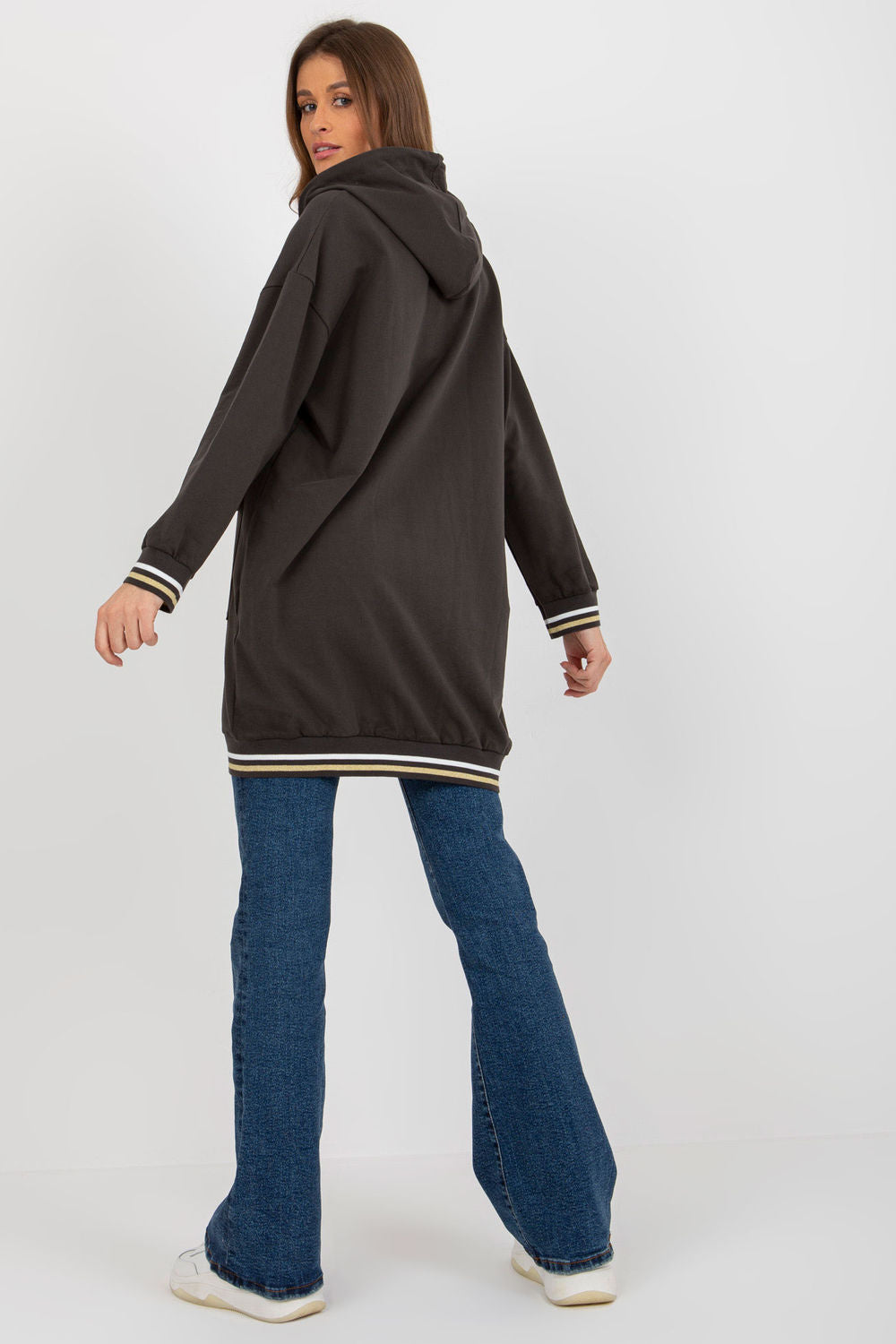 Relevance Dark Khaki Hooded Long Sleeve Sweatshirt - view 3