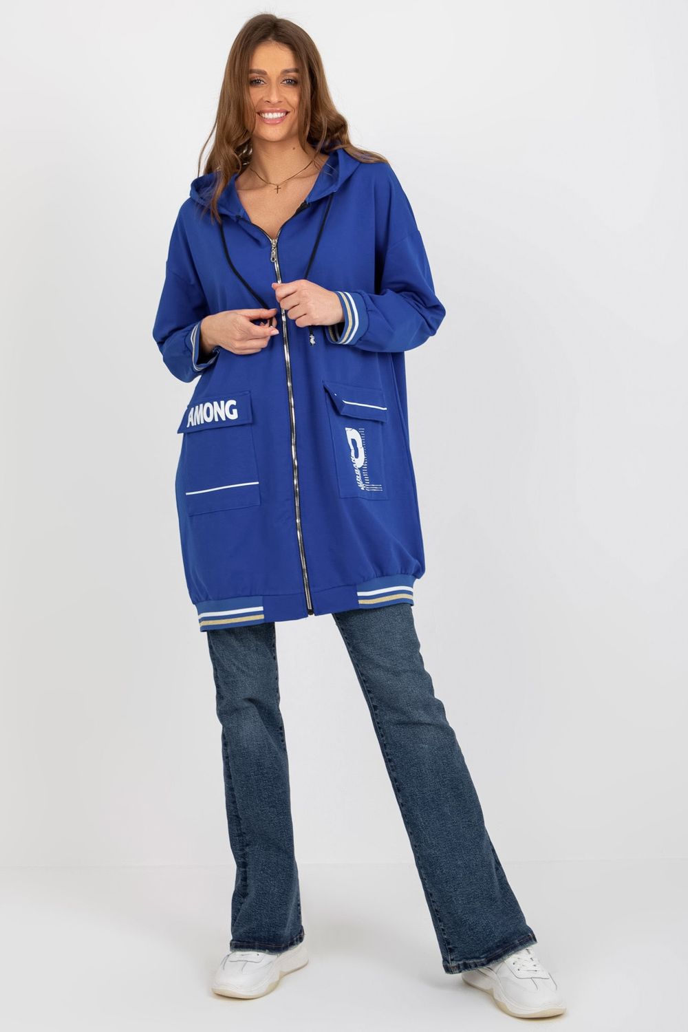 Relevance Dark Blue Hooded Long Sleeve Sweatshirt