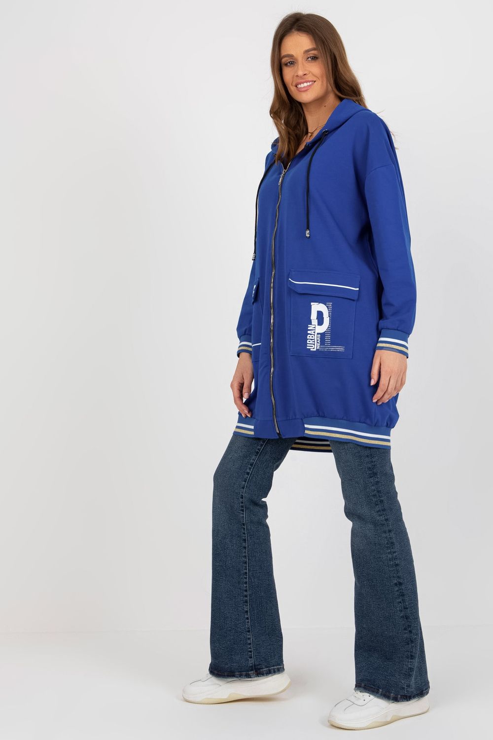 Relevance Dark Blue Hooded Long Sleeve Sweatshirt - view 2