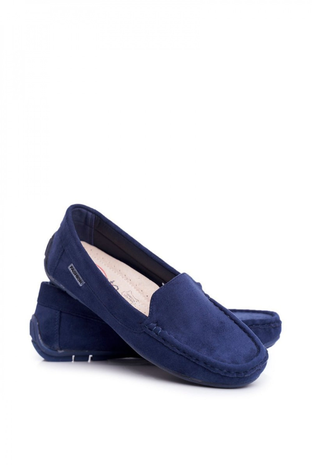 Step In Style Morreno Navy Leather Flat Moccasins - view 3
