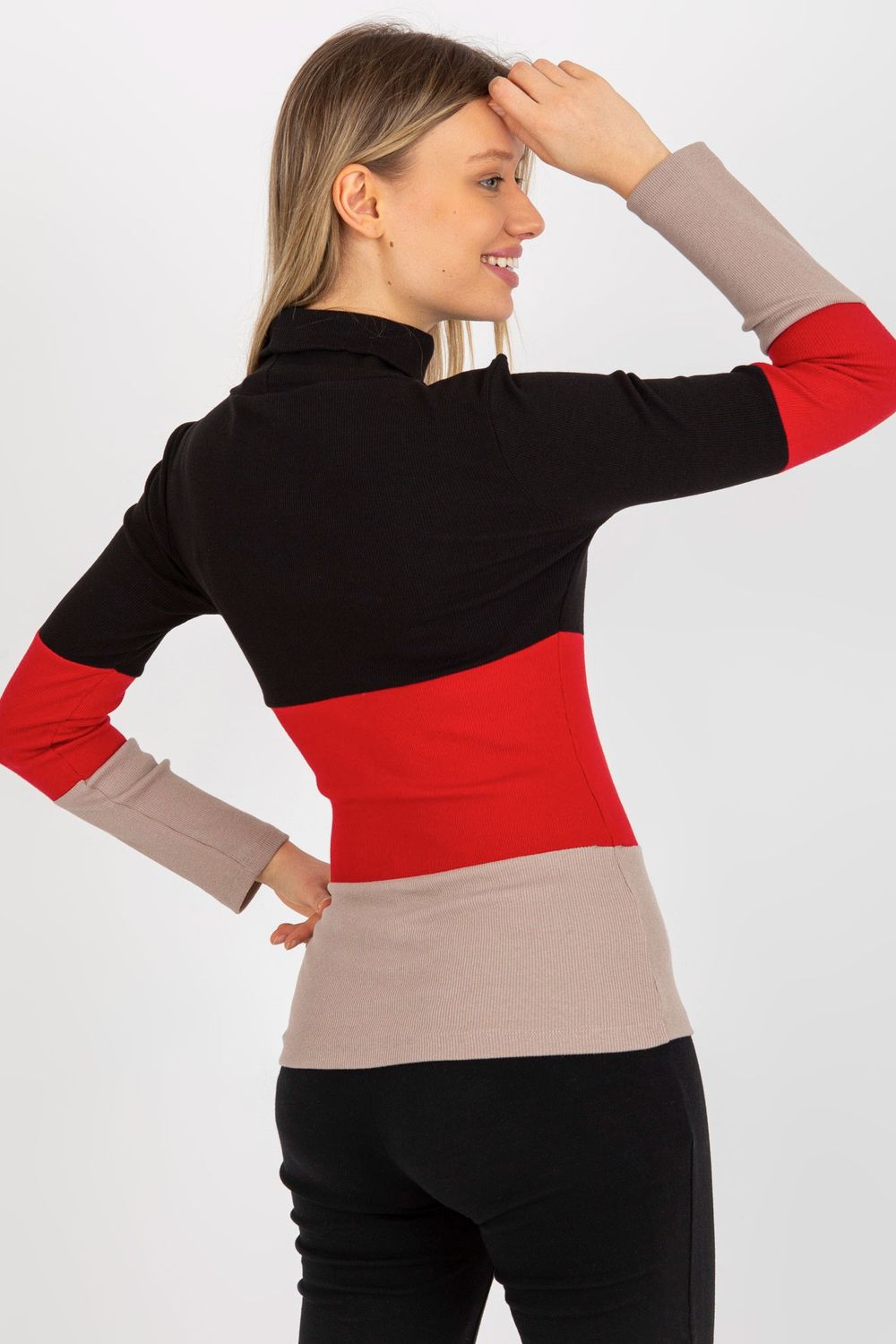 Relevance Beige Long Sleeve Roll Neck Jumper - view 3