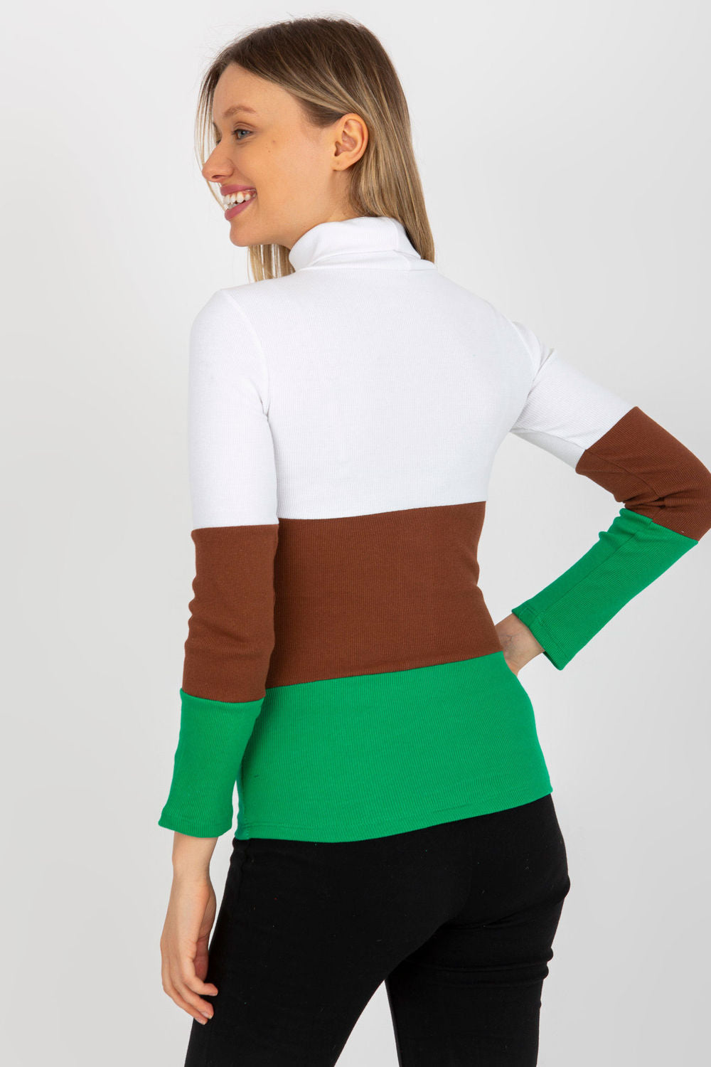 Relevance Green Long Sleeve Roll Neck Jumper - view 3