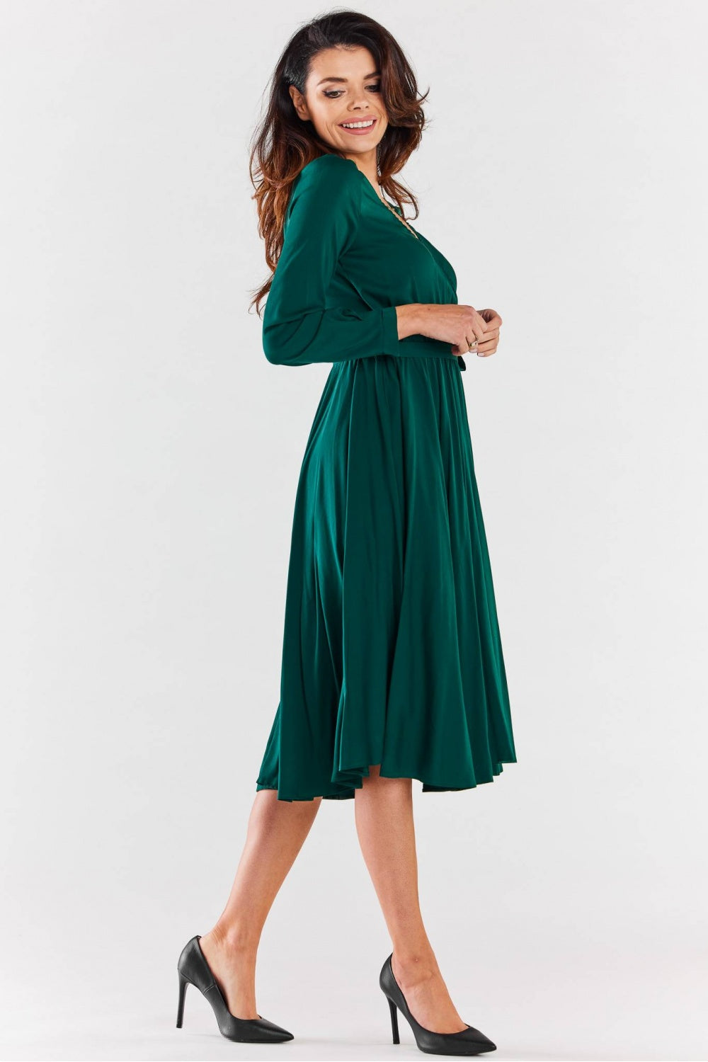 Awama Bottle Green Dress - view 3