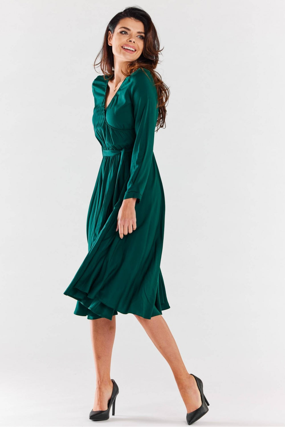 Awama Bottle Green Dress - view 4