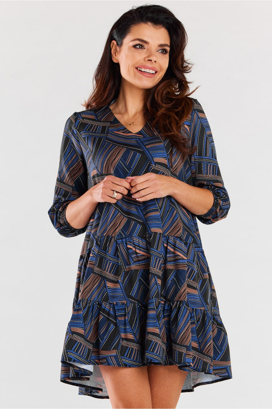 Awama Patterned Mini Flared Dress
