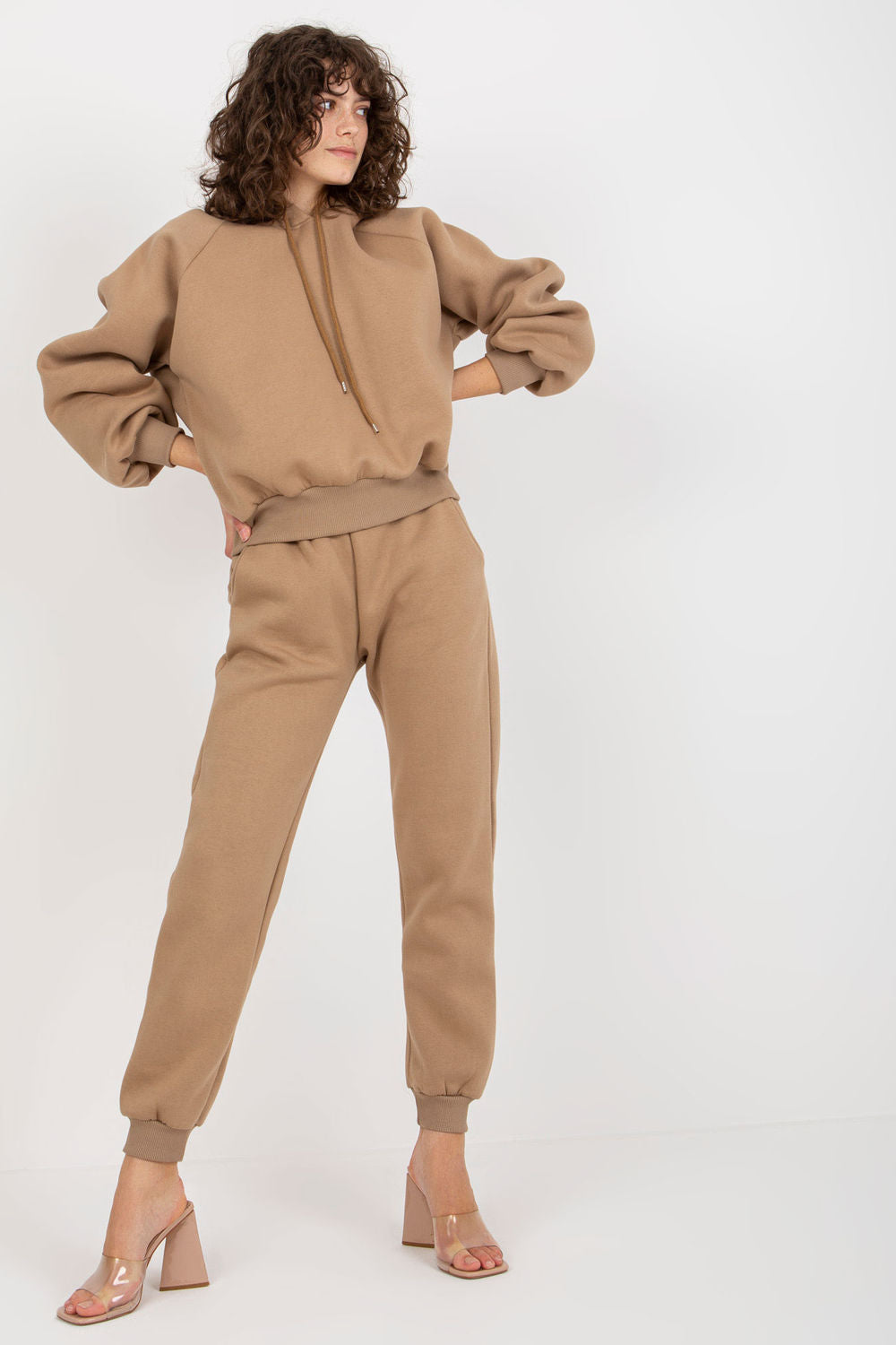 Ex Moda Dark Dark Beige Long Sleeve Co-Ord Set
