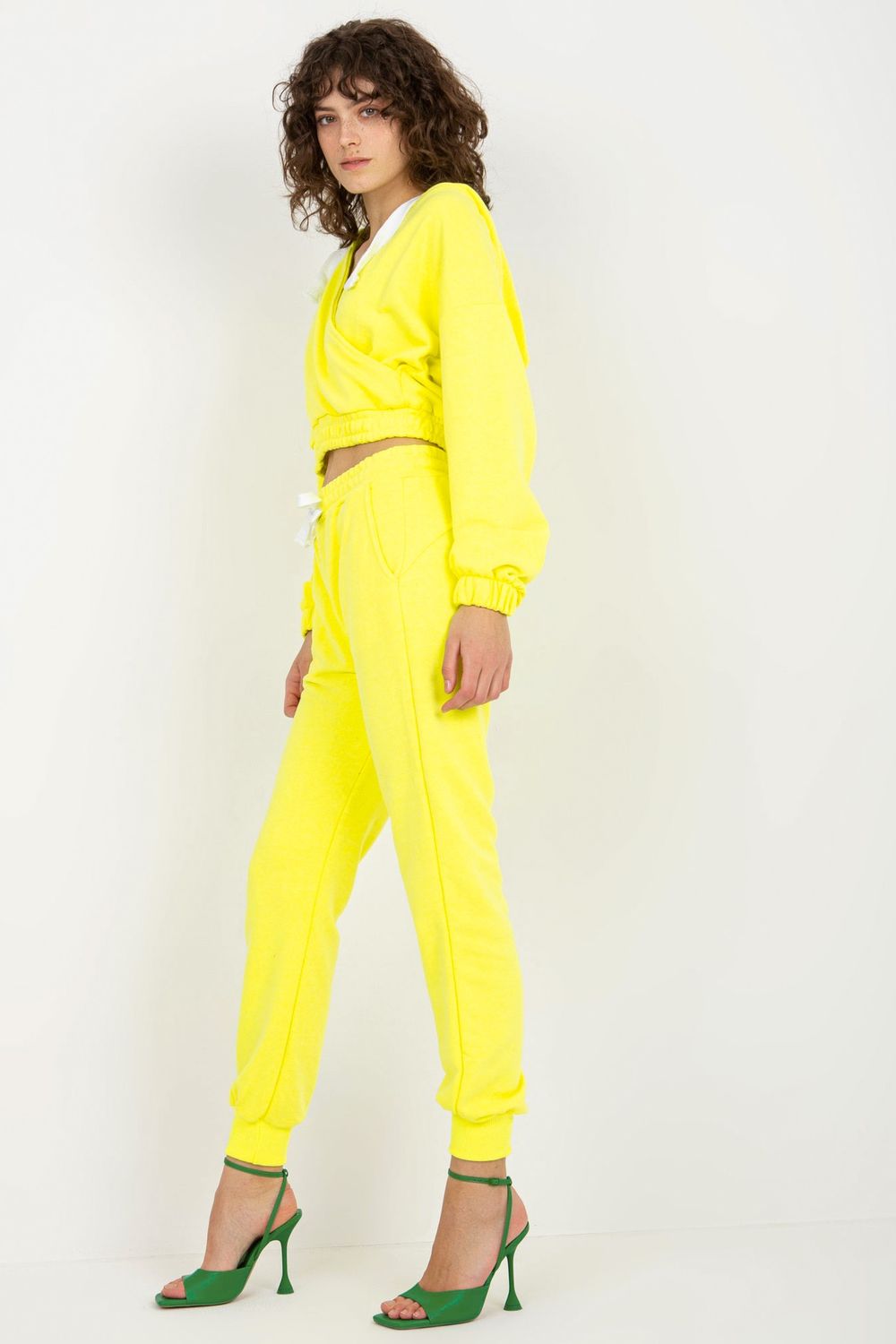 Ex Moda Neon Yellow Wrap Long Sleeve Co-Ord Set - view 3