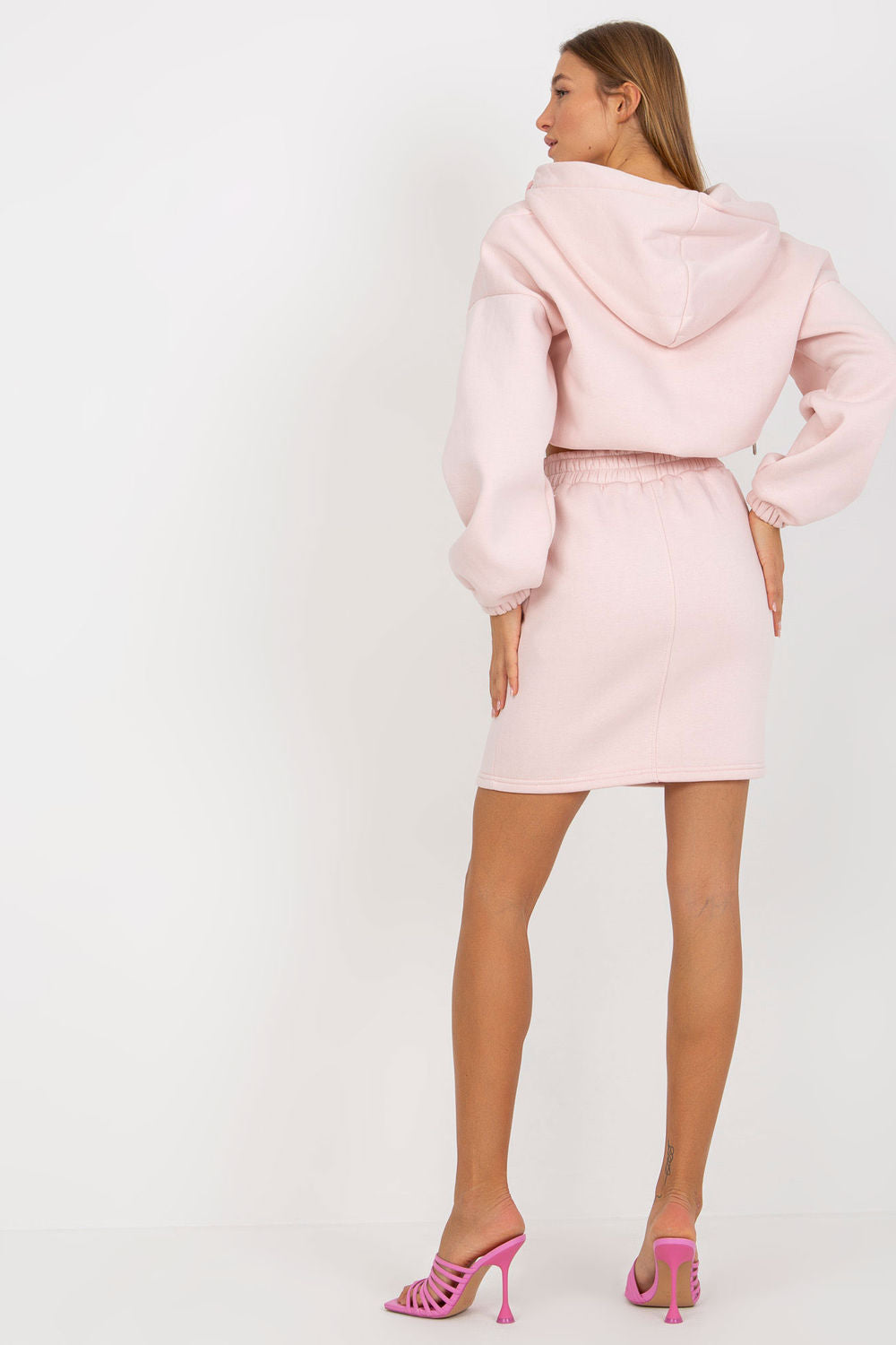 Ex Moda Light Pink Long Sleeve Skirt Co-Ord Set - view 3