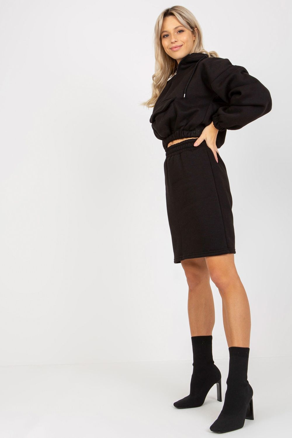 Ex Moda Black Long Sleeve Skirt Co-Ord Set - view 3