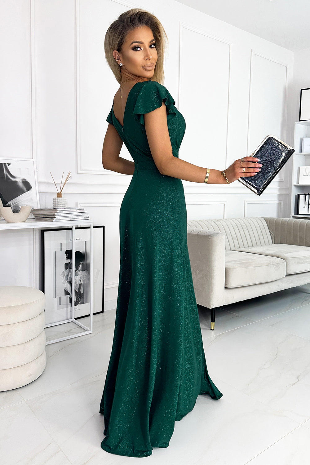 Numoco Crystal Green Wrap Maxi Dress - view 2