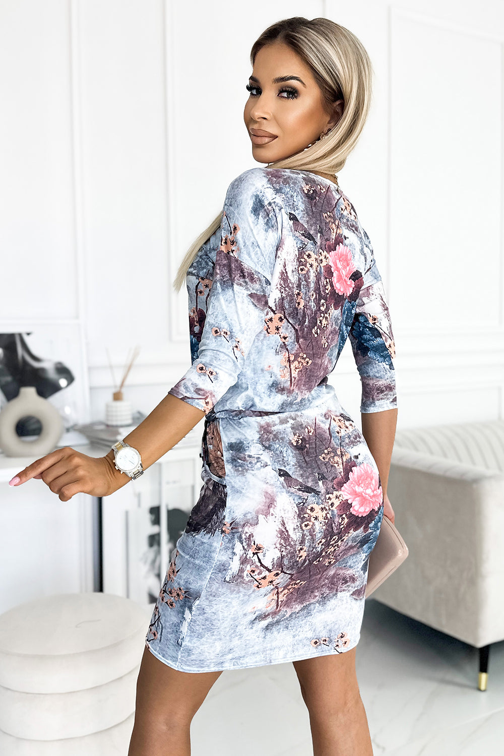 Numoco Floral Suede Dress - view 3