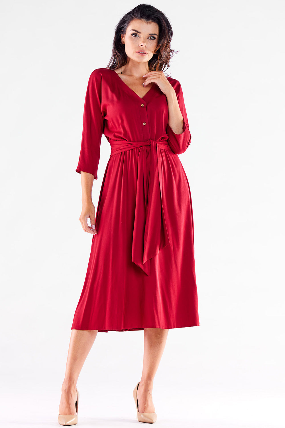 Awama Claret Midi Dress - view 2