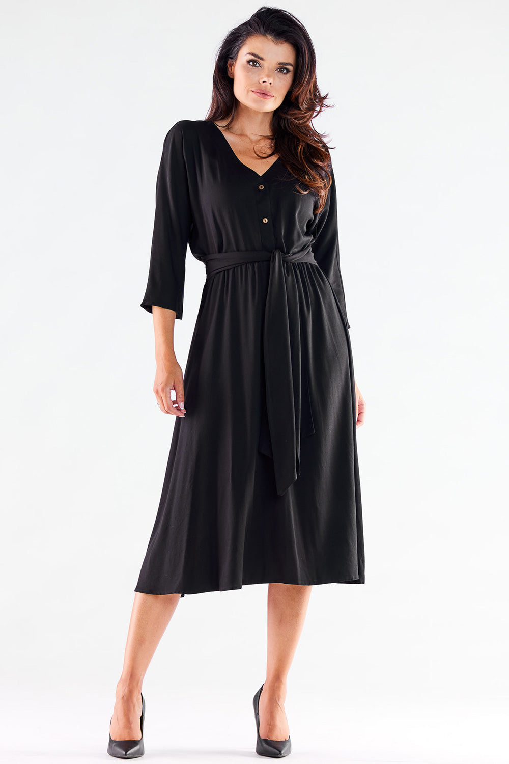 Awama Black Midi Dress - view 2
