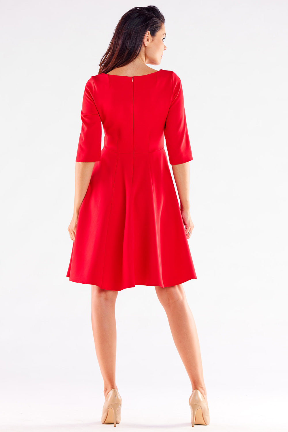 Awama Red Short Sleeve Dress - view 3