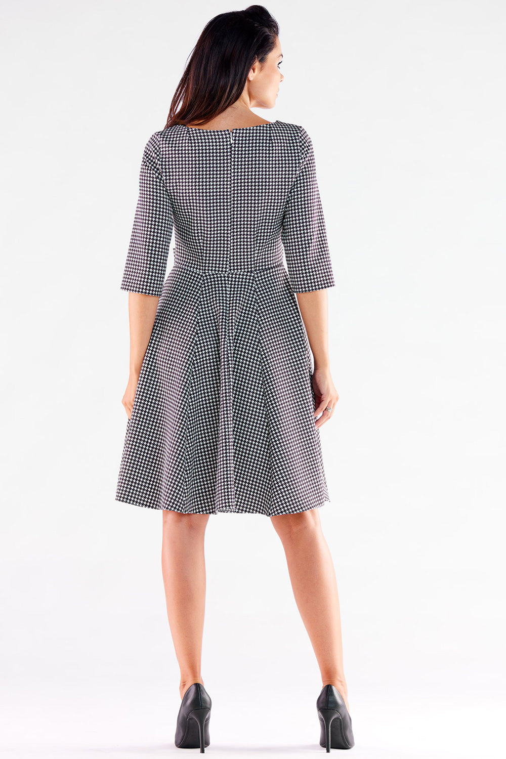Awama Houndstooth Short Sleeve Dress - view 3