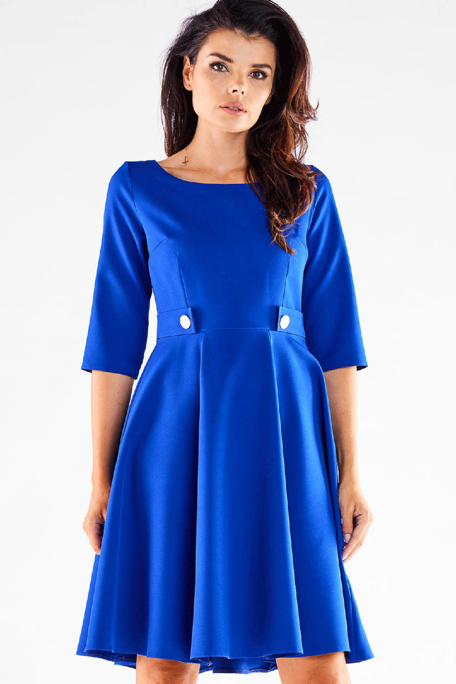 Awama Blue Short Sleeve Dress