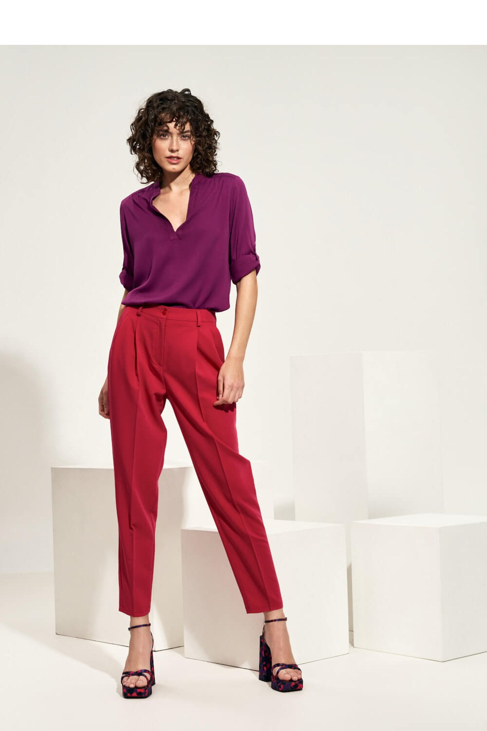 Nife Pink High Waisted Trousers - view 4