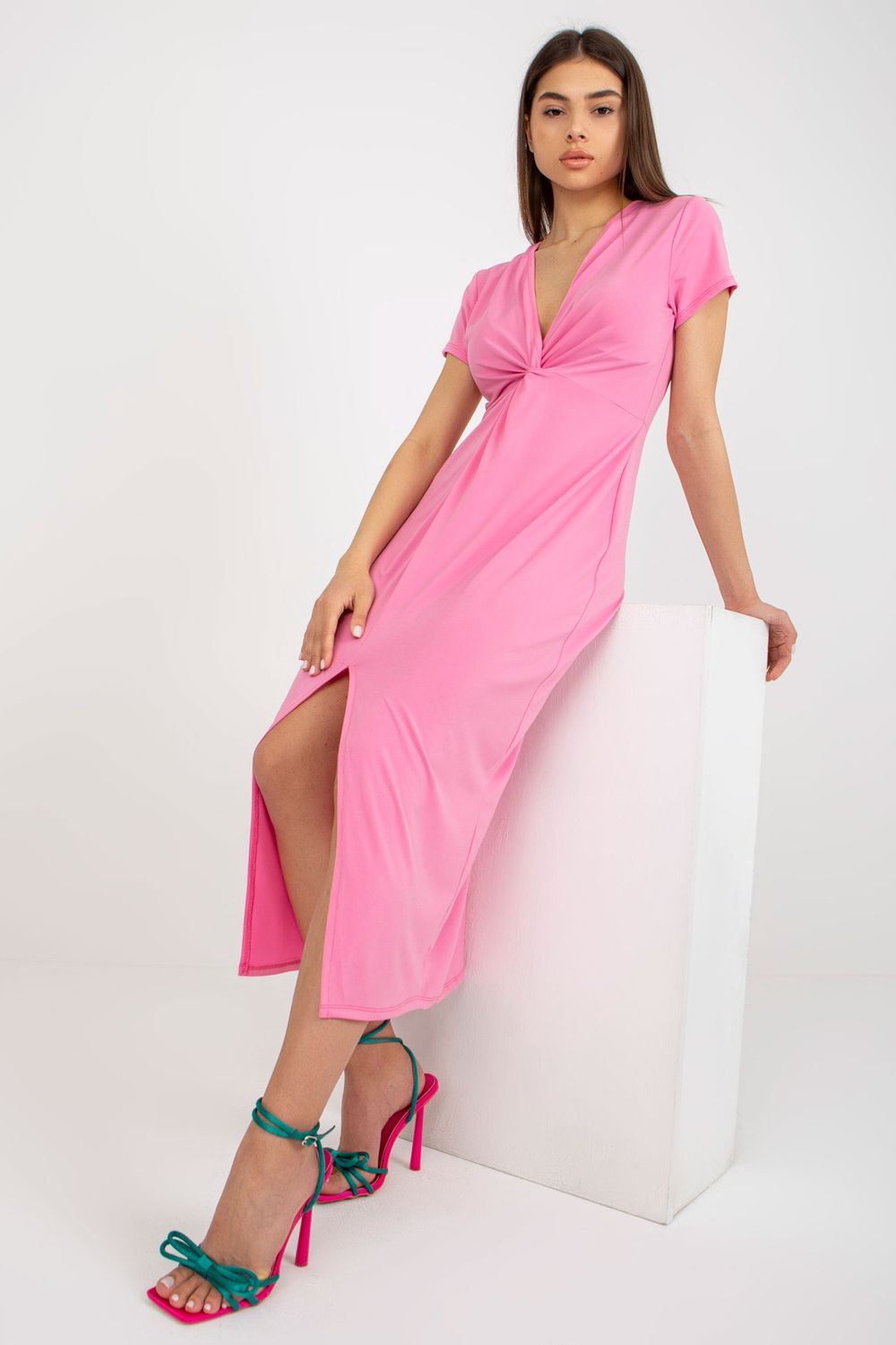 Italy Moda Pink Short Sleeve Dress - view 2