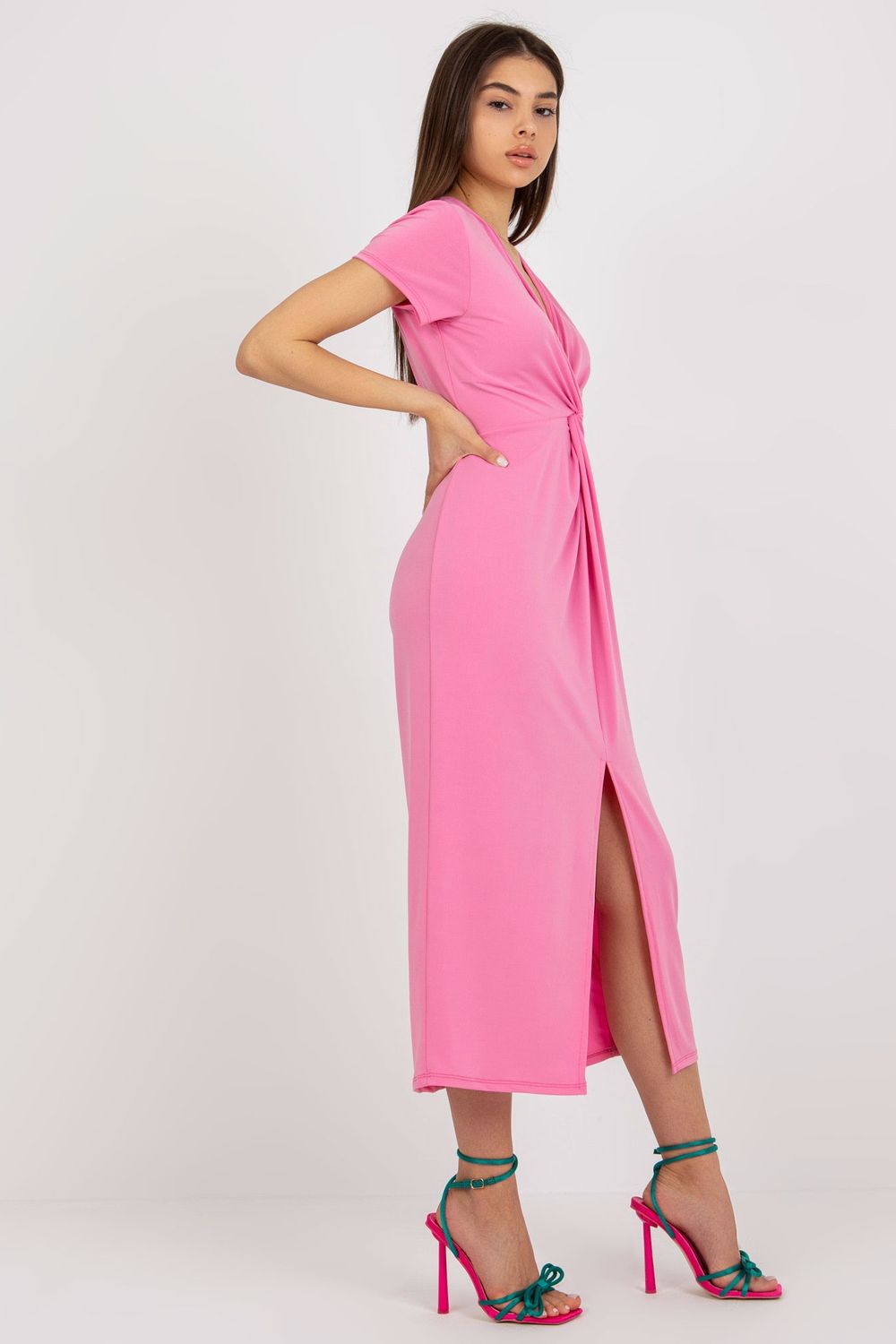 Italy Moda Pink Short Sleeve Dress - view 3