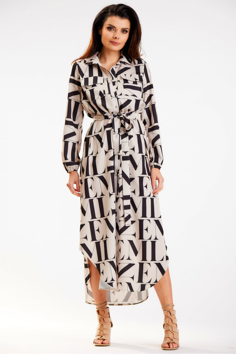 Awama Maxi Long Sleeve Dress