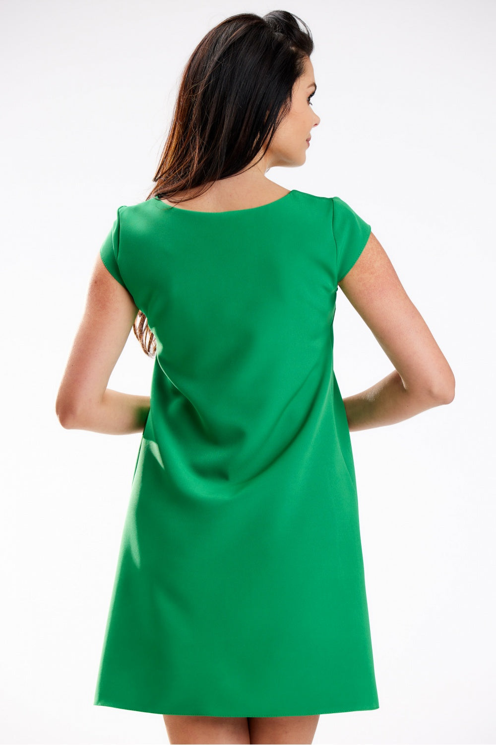 Awama Green Mini Short Sleeve Dress - view 3