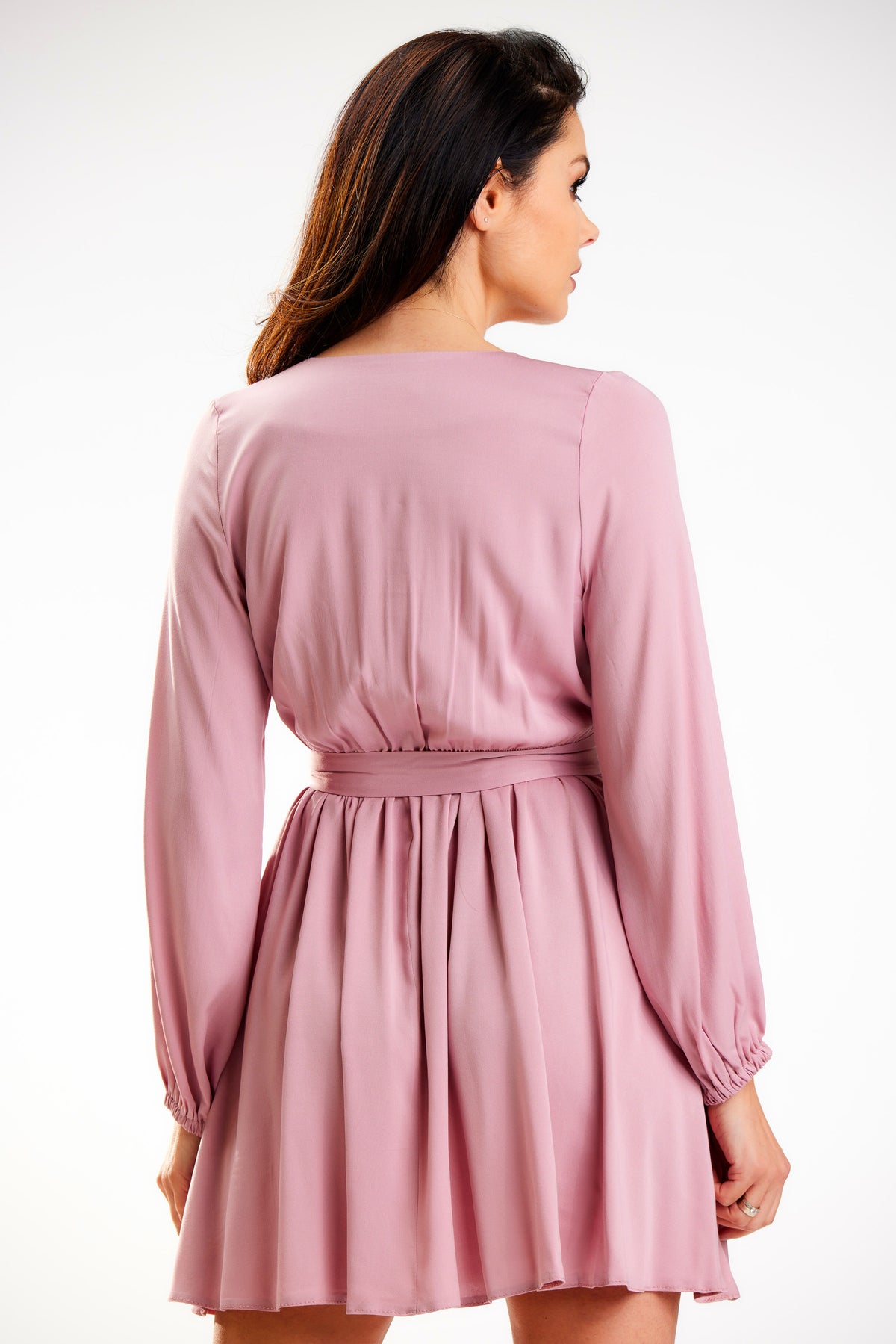 Awama Pink Mini Long Sleeve Dress - view 3