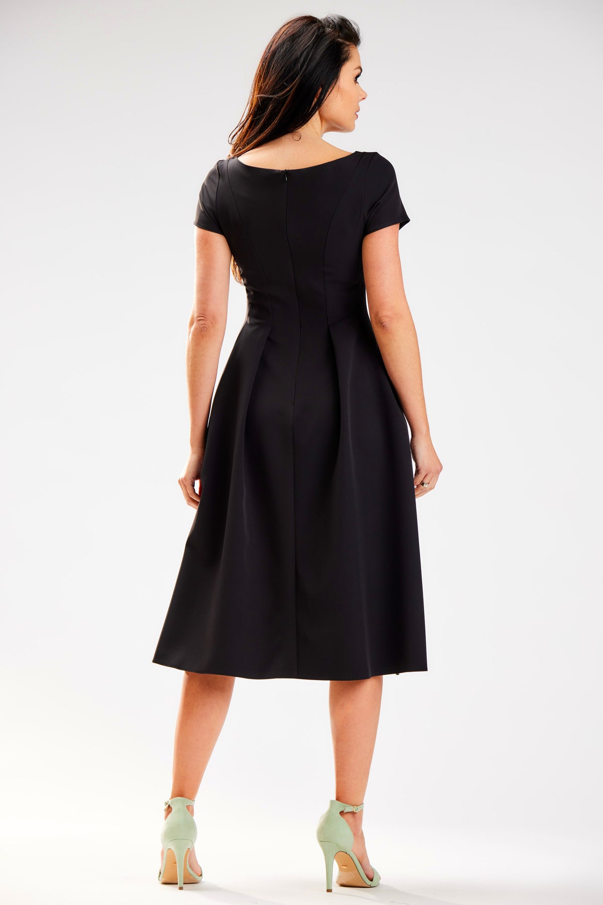 Awama Black Midi Short Sleeve Dress - view 2