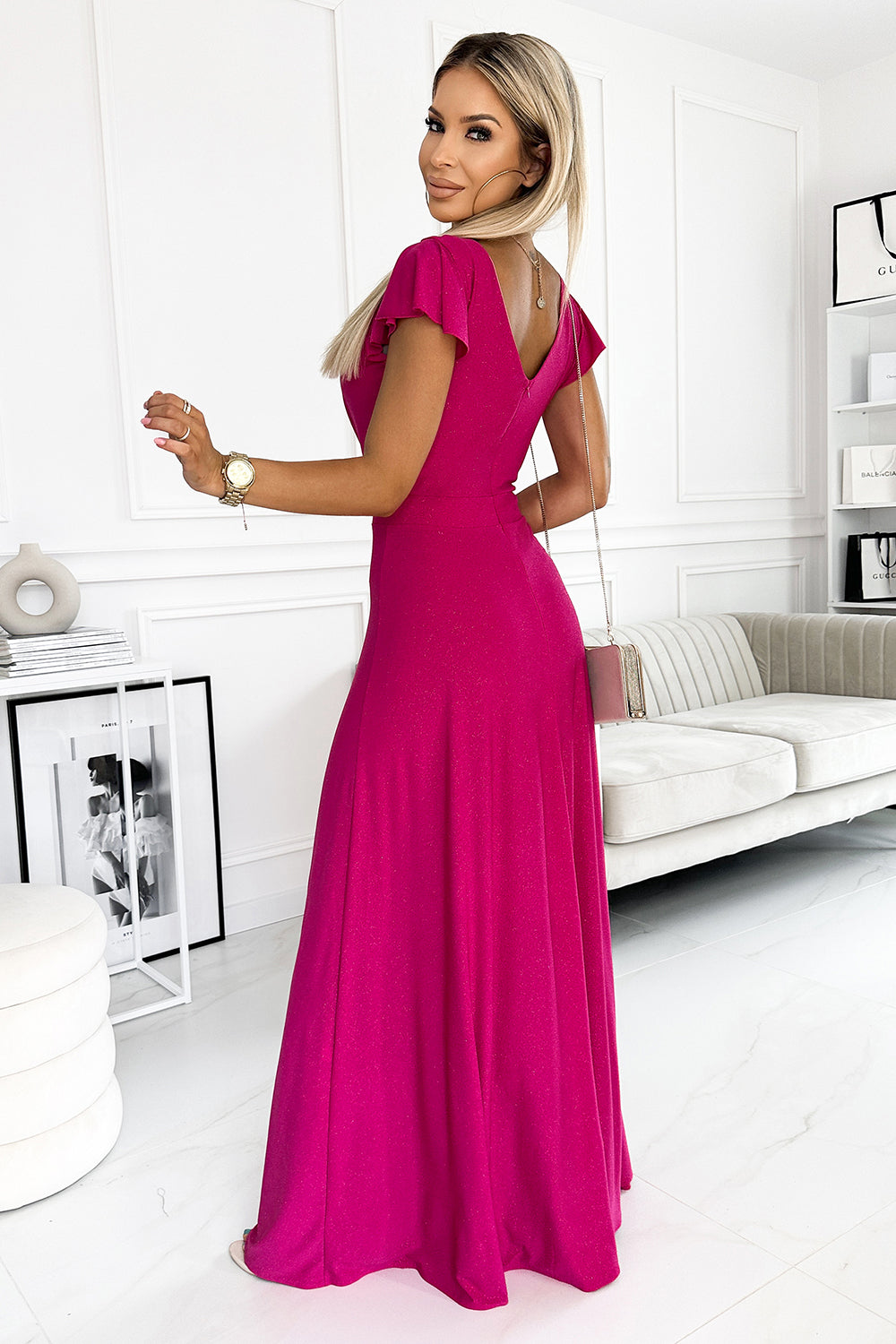 Numoco Crystal Fuchsia Wrap Maxi Dress - view 2