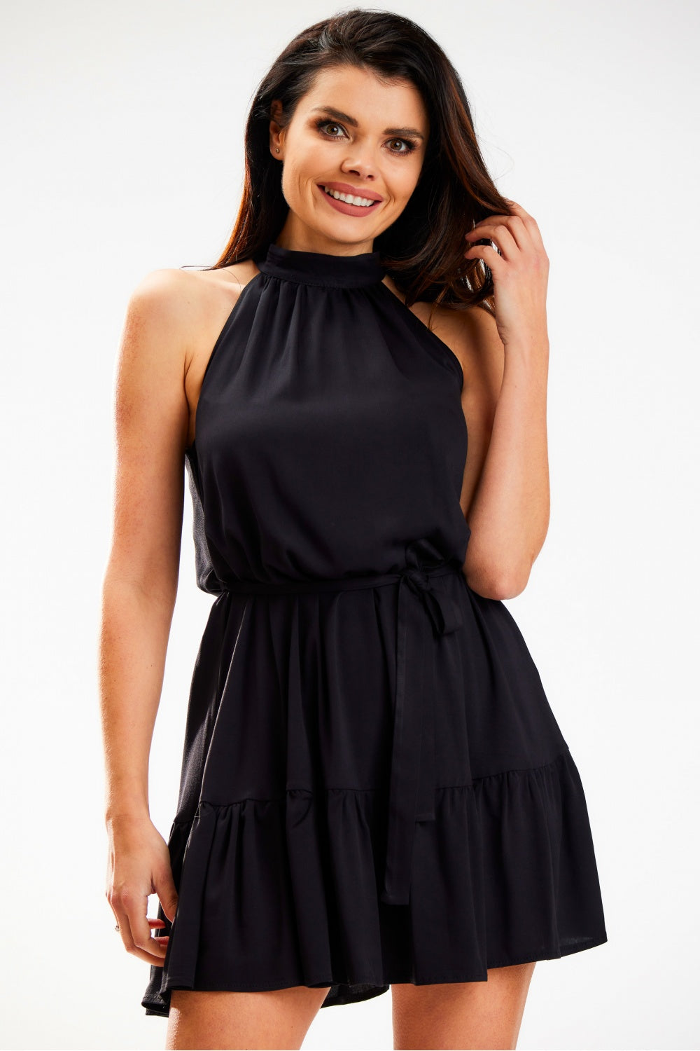 Awama Black A-Line Dress