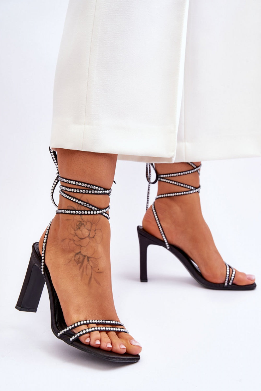 Step In Style Nessy Black Faux Leather Strappy Sandals - view 2