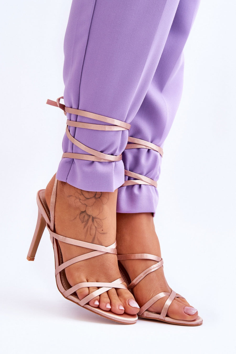 Step In Style Meya Beige Faux Leather Stiletto Strappy Sandals