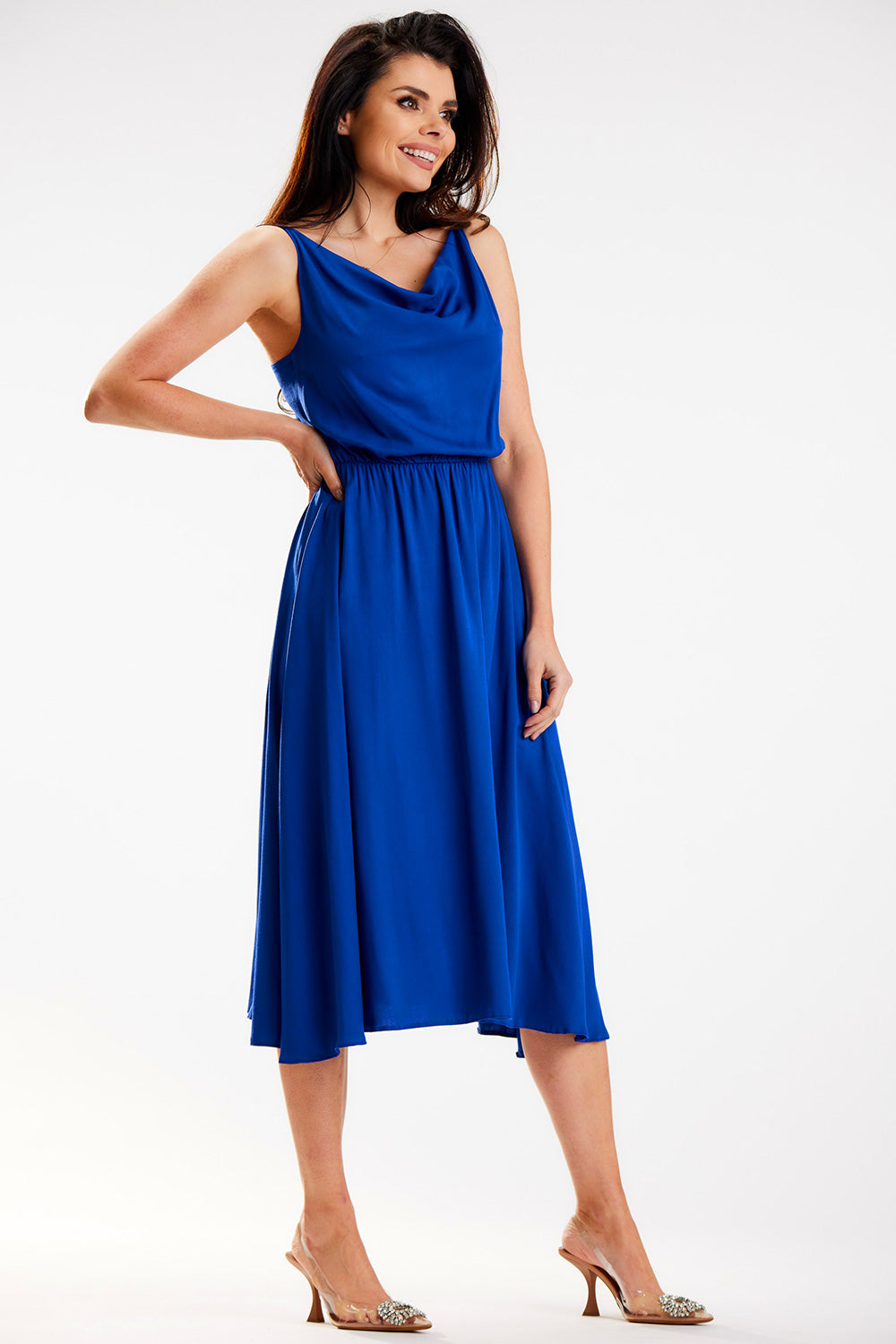 Awama Blue Midi Sleeveless Dress - view 2